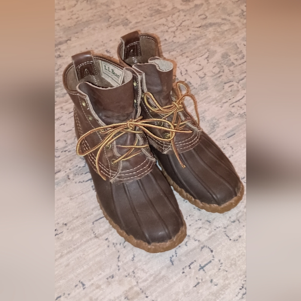 L.L.Bean Vintage Maine Hunting Shoe Brown Leather Boots 5 N